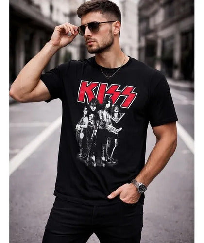 Remera Bender Diseño Kiss Negro Kiss Unica Algodón