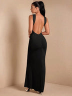 Vestido De Fiesta Largo  Espalda Descubierta Con Detalle