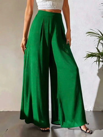 Pantalón Palazzo Elegante Gasa Oxford Plus Size Kikinas