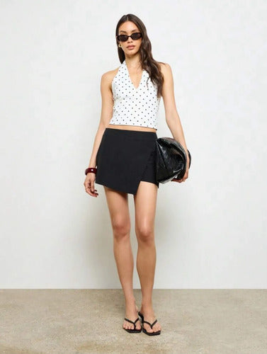 Short Pollera Falda Short Skort Asimetrica Con  Kikinas