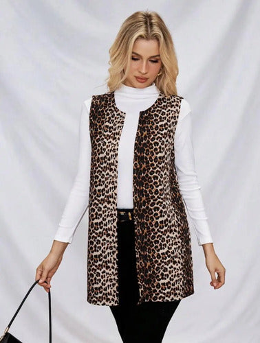 Chaleco Ligero De Leopardo Animal Print Dama Mujer