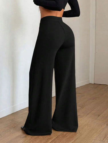 Pantalon Palazzo Botones Dorados Elastizado Napoleón Kikina
