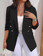 Chaqueta Blazer Saco Casual Talle Grande Botones Dorados