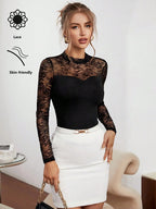 Blusa  Buzo Manga Larga Con Detalles Encaje Dama Kikinas