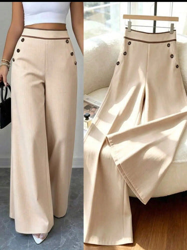 Pantalon Palazzo De Lino Talle Grande Plus Size