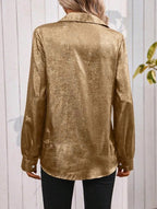 Camisa Seda Blusa Satinada Cruzada Escote V Kikinas