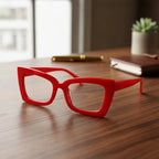 Armazón Rojo De Lentes Cuadrado Genérico Fashion De Pasta Rojo