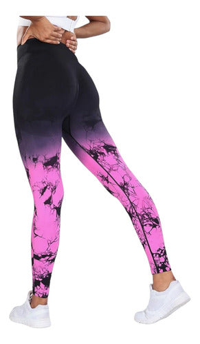 Calza Premium Push Up Con Frunce Manchada En Degradado