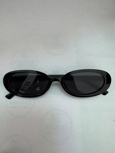 Lentes De Sol  Retro Ovalados Negro Kikinas Negro