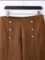 Pantalon Palazzo Botones Dorados Talle Grande Plus Size Kiki