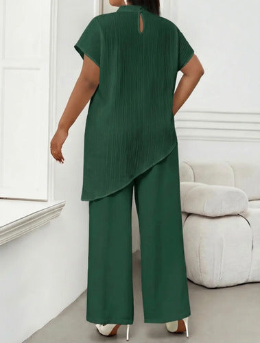 Blusa Talle Grande Elegante Corte Asimetrico