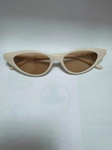 Lentes De Sol Retro Cat Eyes Ojos De Gato Ambar  Kikinas Cat Eyes Crema Ámbar