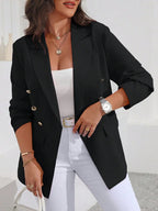 Chaqueta Blazer Saco Casual Talle Grande Botones Dorados