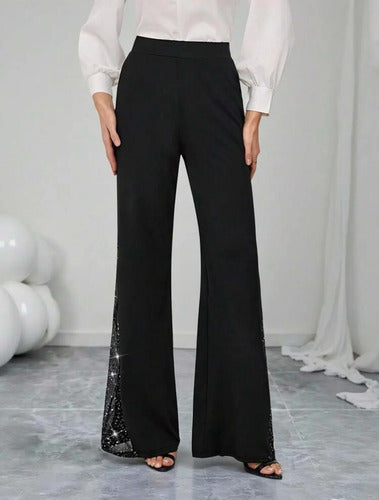 Pantalón Fiesta Brillante Palazzo Elegante Oxford Kikinas