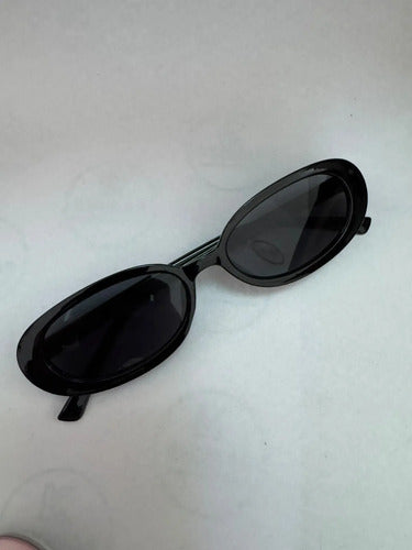 Lentes De Sol  Retro Ovalados Negro Kikinas Negro