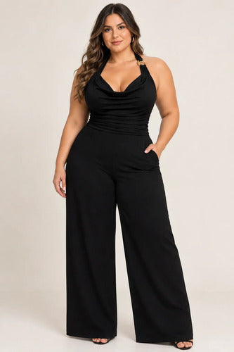 Mono Enterizo Enterito Oxford Fiesta Elegante Halter Kikinas