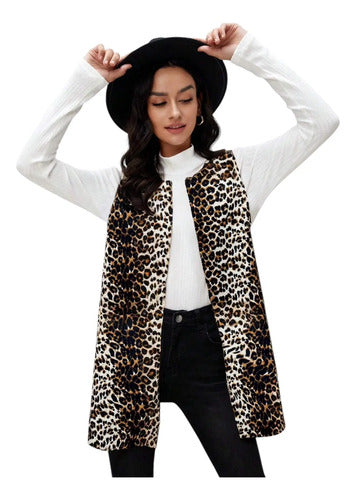Chaleco Ligero De Leopardo Animal Print Dama Mujer