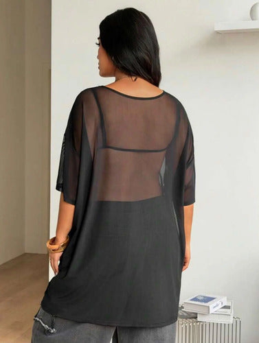 Vestido Remeron  Malla Transparente  Talle Grande Plus Size