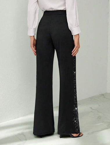 Pantalón Fiesta Brillante Palazzo Elegante Oxford Kikinas