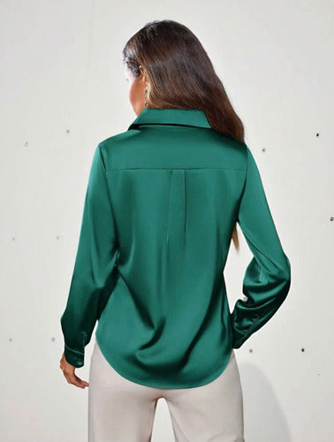 Camisa De Manga Larga Con Abertura Delantera