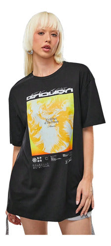 Remeron Oversized Shein Mujer Adulto Manga Corta