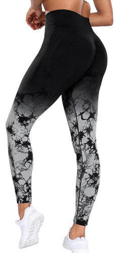 Calza Premium Push Up Con Frunce Manchada En Degradado