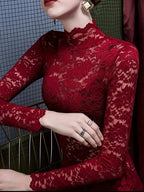 Blusa  Buzo Manga Larga Con Detalles Encaje Dama Kikinas