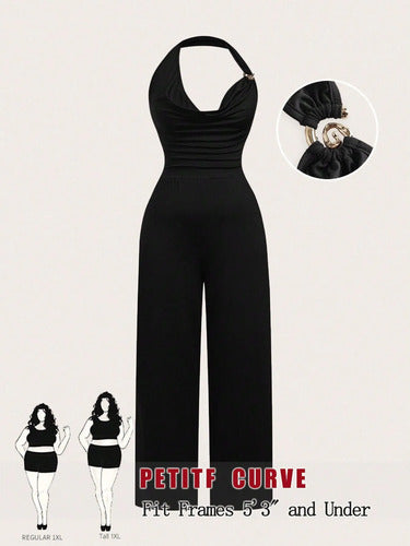 Mono Enterizo Enterito Oxford Fiesta Elegante Halter Kikinas