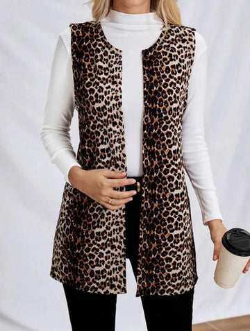 Chaleco Ligero De Leopardo Animal Print Dama Mujer