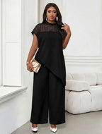 Blusa Talle Grande Elegante Corte Asimetrico