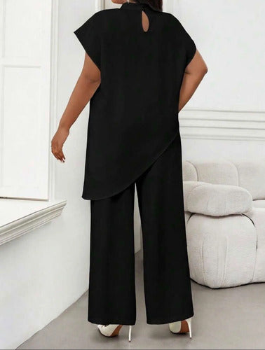 Blusa Talle Grande Elegante Corte Asimetrico