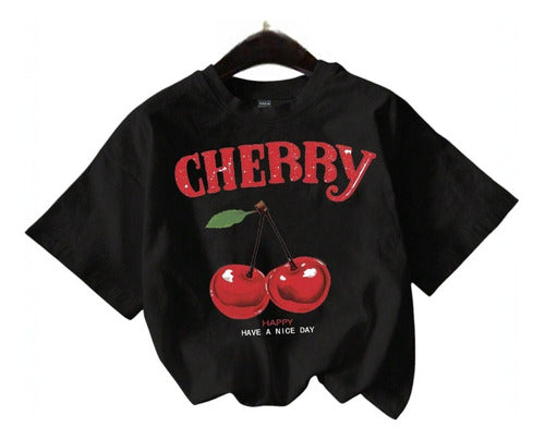 Remera Cherry Cereza Top Blusa Dama
