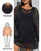 Vestido Tipo Remeron  Malla Transparente Lurex Talle Grande
