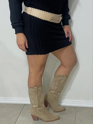 Cinto Negro Tachas Ancho Tendencia Kikinas