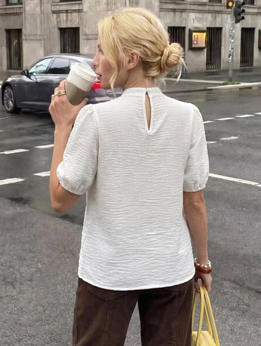 Blusa Remera Moda Napoleón Botones Dorados
