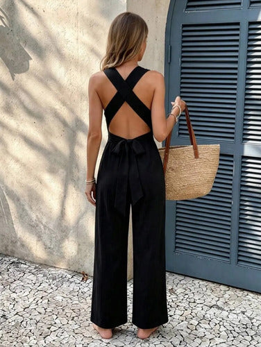 Monito Enterizo Enterito Oxford Escote Talle Grande Kikinas Negro Liso Xxl