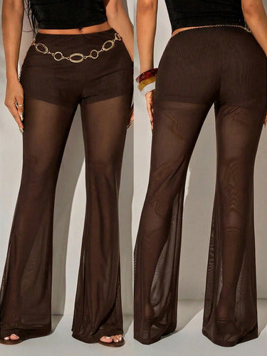 Pantalón Tul Malla Transparente Con Pantie Oxford Kikinas